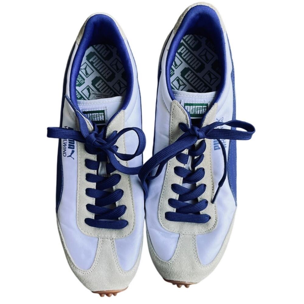 PUMA Whirlwind Classic Retro Sneakers - White/Blue - Men's Size 9.5 - Never Worn